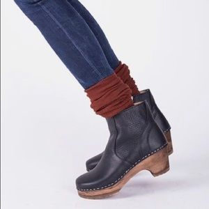 MAGUBA Swedish Low Heel Clog Boots Black Size 39/9